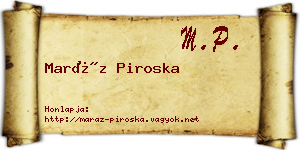 Maráz Piroska névjegykártya